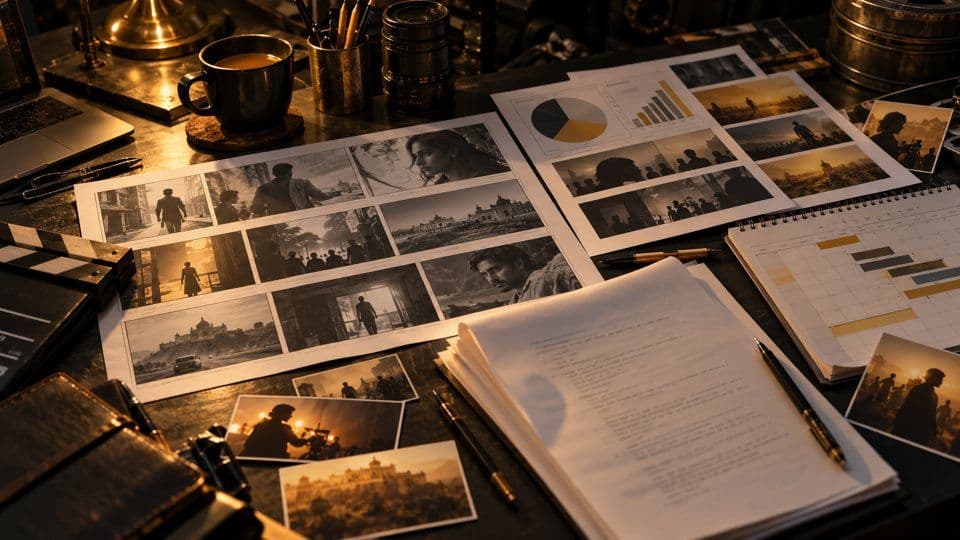 Illustrative film strategy and storyboard planning table